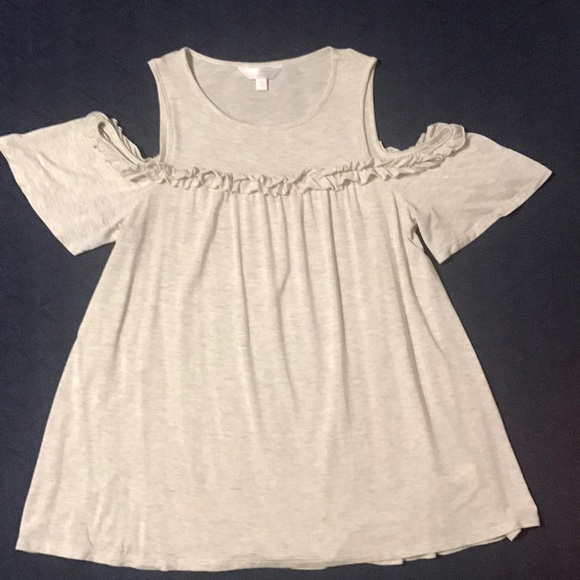 Lauren Conrad Ruffle Cold-Shoulder Shirt - Picture 4 of 5